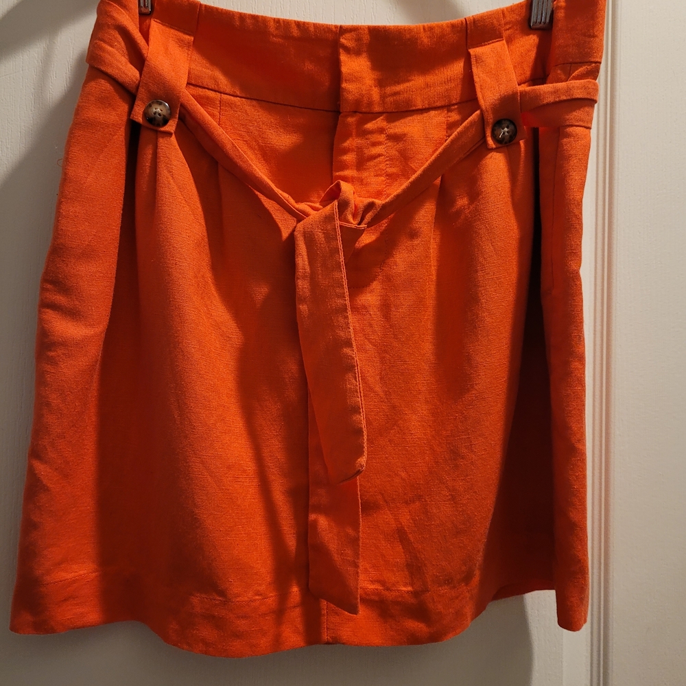 Banana Republic Linen Blend Orange Mini Skirt